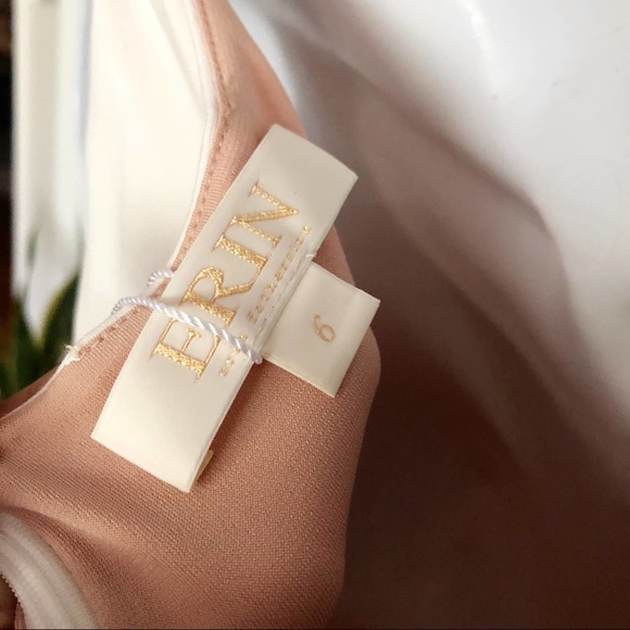 ERIN FETHERSTON | Tessa White Mesh Nude Dress 6 Flounce Mesh - Picture 8 of 11